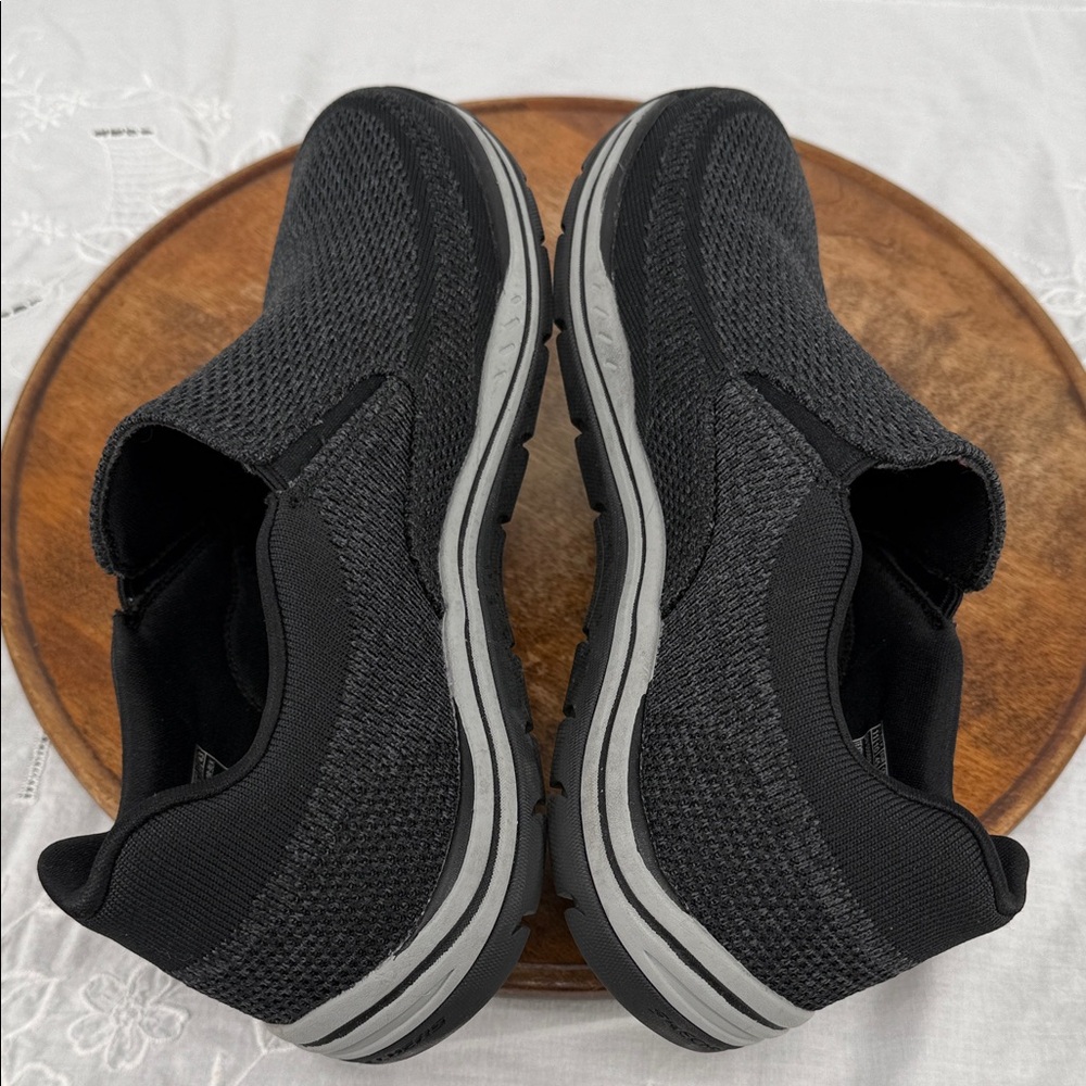Skechers Shoes Mens 11 EWW Extra Wide Gomel Charcoal Slip-On Loafers Comfort - Picture 7 of 13